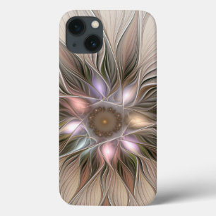 Joyful Flower Abstract Beige Brown Floral Fractal iPhone 13 Case