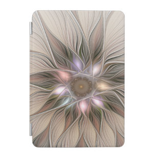 Joyful Flower Abstract Beige Brown Floral Fractal iPad Mini Cover