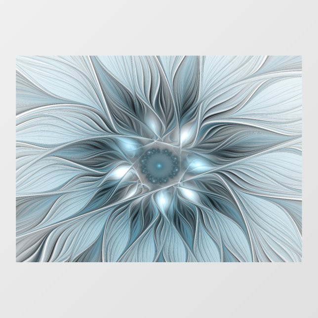 Joyful Flower Abstract Blue Grey Floral Fractal (Sheet)