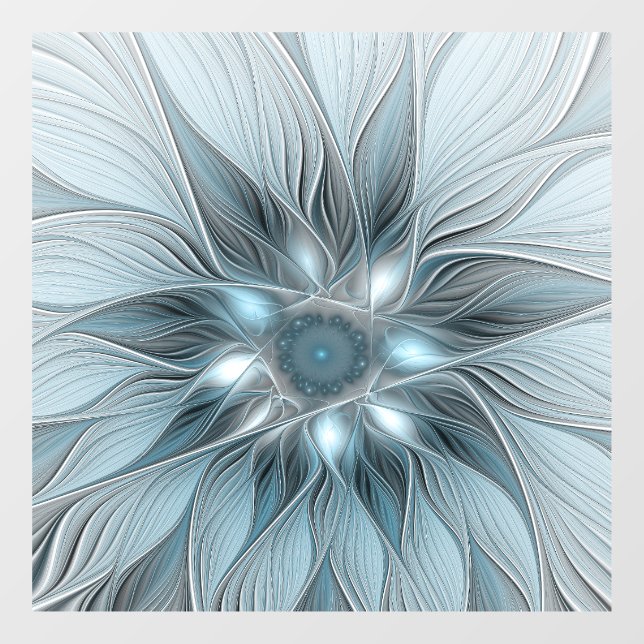 Joyful Flower Abstract Blue Grey Floral Fractal (Sheet)