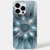 Joyful Flower Abstract Blue Grey Floral Fractal