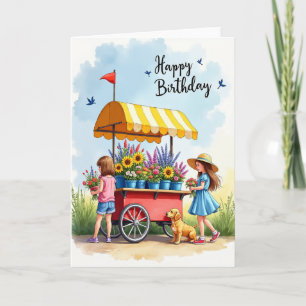 Joyful Flower Cart Card