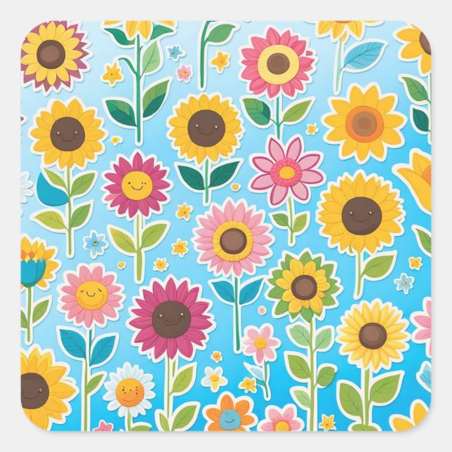 Joyful Flower Stickers for Kids (Front)
