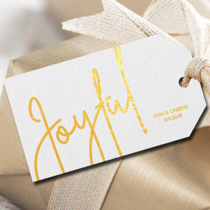 Joyful foil gift tags