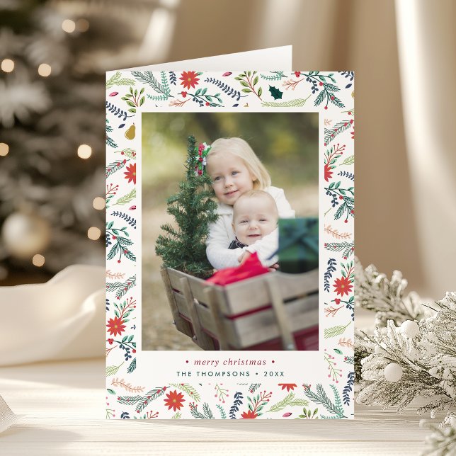 Joyful Foliage | Folded Holiday Photo Card (Creator Uploaded)