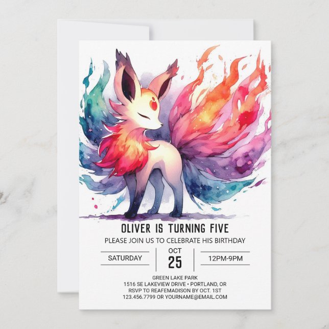 Joyful Fox Birthday Invitation (Front)