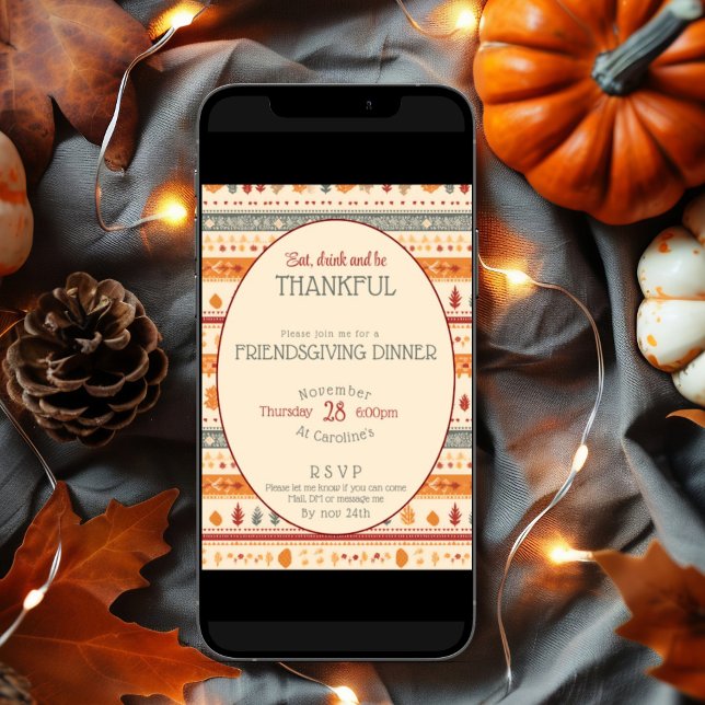 Joyful Friendsgiving Dinner Thanksgiving Invitation (Creator Uploaded)
