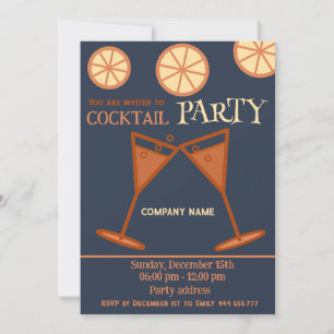 Joyful fun cool Christmas cocktail party corporate Invitation