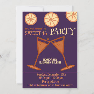 Joyful fun cool sweet 16 cocktail party invitation