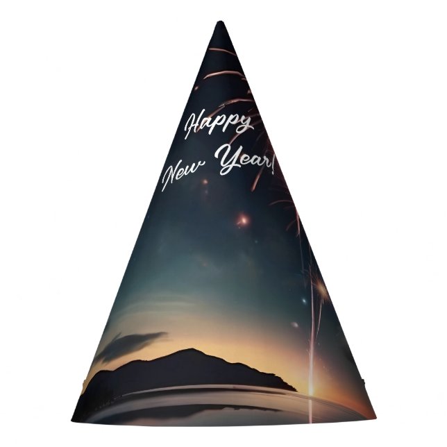 Joyful Fun Fireworks Unique New Year's Celebration Party Hat (Front)