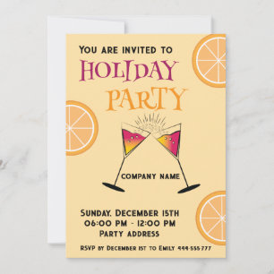 Joyful fun holiday cocktail party corporate invitation