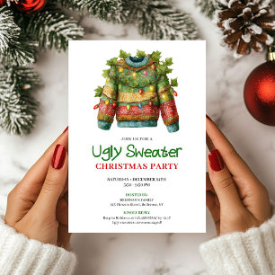 Joyful Funny Ugly Sweater Christmas Invite