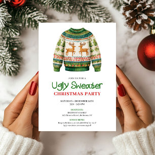 Joyful Funny Ugly Sweater Holiday Party Card