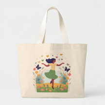 Joyful Garden Dancer Canvas Shopping Tote