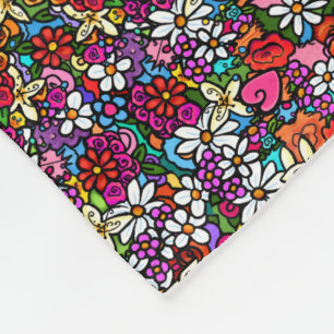 Joyful Garden Groovy Fleece Blanket