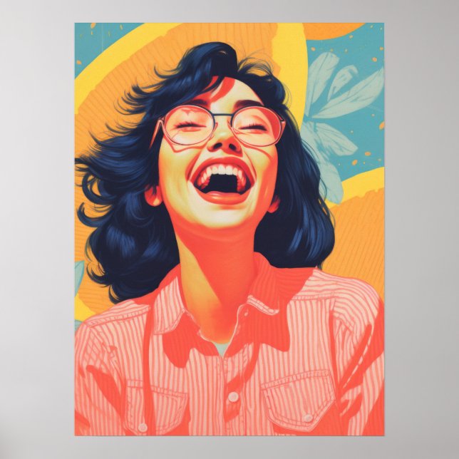 Joyful Gaze: Embracing Happiness Poster (Front)