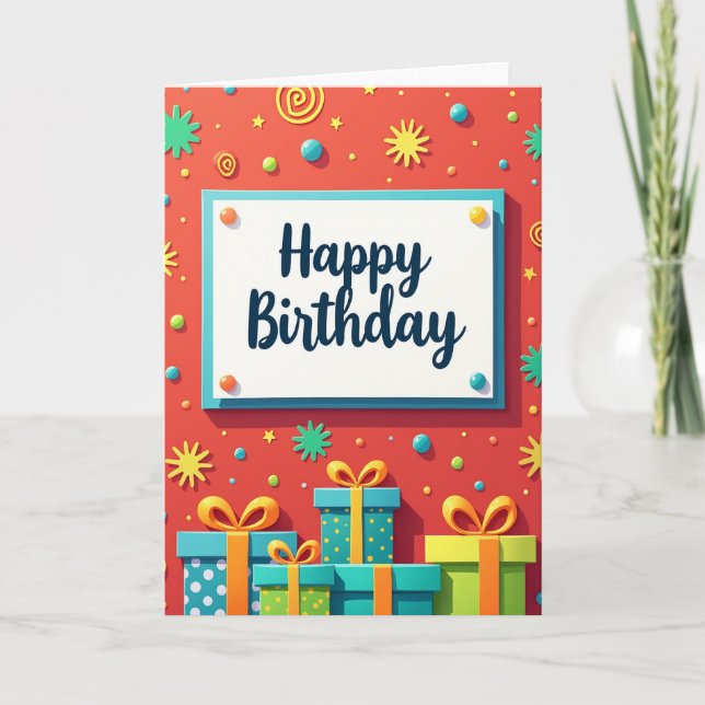 Joyful Gift Boxes Card (Front)