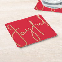 JOYFUL Gold Faux Foil on Red