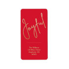 JOYFUL Gold Faux Foil Red Christmas
