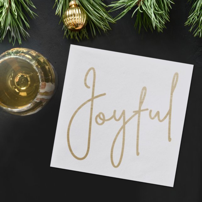 JOYFUL Gold Faux Foil Silver Napkin (Creator Uploaded)