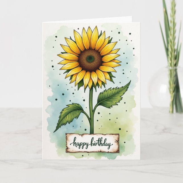 Joyful Golden Bloom Card (Front)