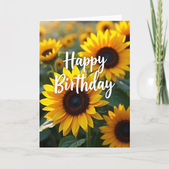 Joyful Golden Flowers Card (Front)