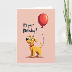 Joyful Golden Pup Birthday Card