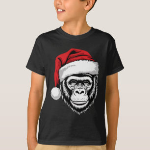 Joyful Gorilla Santa On Gorilla Christmas T-Shirt