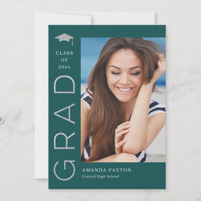 Joyful Grad Editable Colour Graduation Invitation (Front)