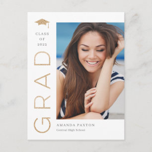 Joyful Grad Editable Colour Graduation Postcard
