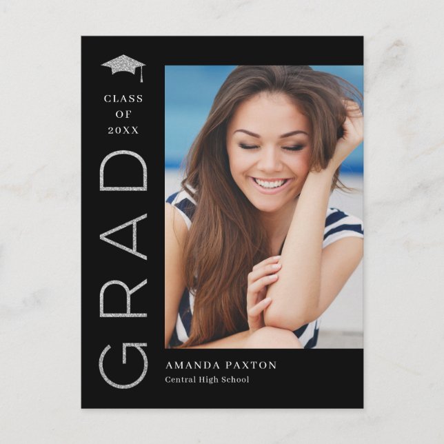 Joyful Grad Editable Colour Graduation Postcard (Front)
