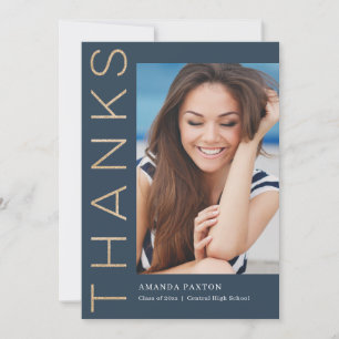 Joyful Grad Editable Colour Graduation Thank You Card