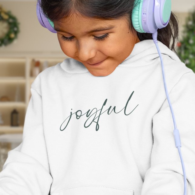 Joyful Green Calligraphy  (In sizes from kids to adult)