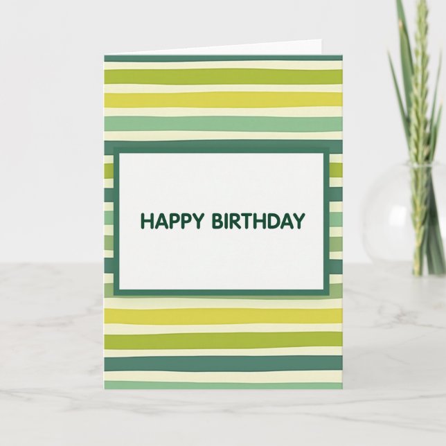 Joyful Green Striped Card (Front)