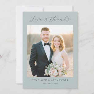 Joyful Green Vintage Photo Thank You Card