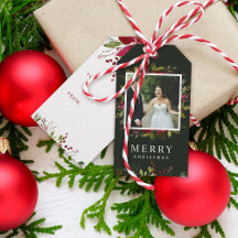 Joyful Greenery Custom Photo Merry Christmas