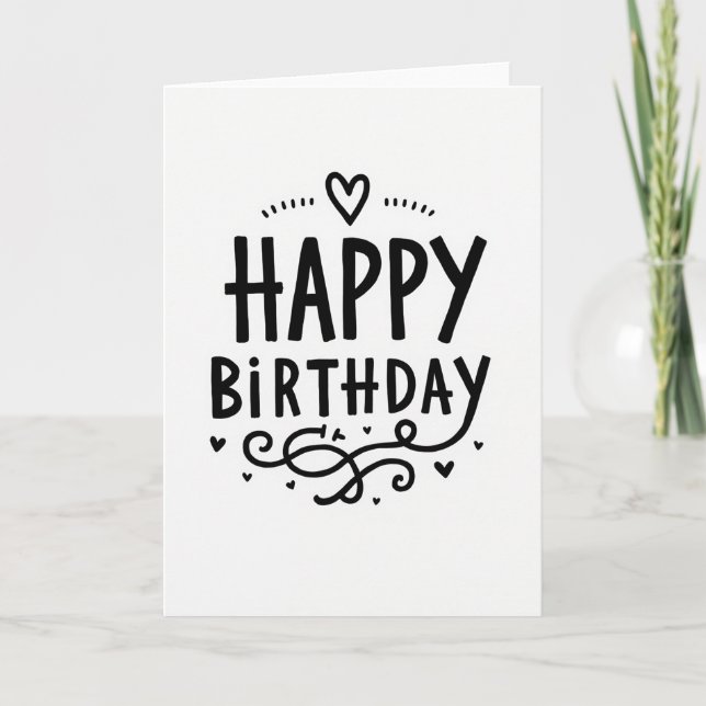 Joyful Hand Drawn Birthday Card (Front)