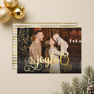 Joyful Hand-Drawn Ornaments Photo Christmas