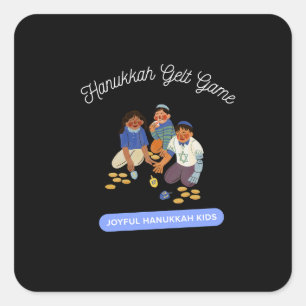 Joyful Hanukkah Kids Square Sticker
