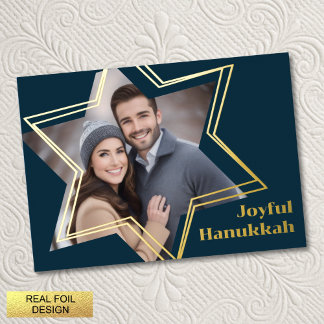 Joyful Hanukkah Star of David Photo Frame