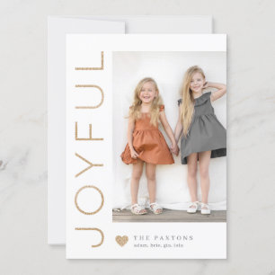Joyful Heart EDITABLE COLOR Holiday Photo Card