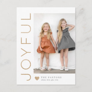 Joyful Heart EDITABLE COLOR Holiday Postcard