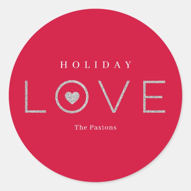 Joyful Heart EDITABLE COLOR Holiday Sticker (Front)