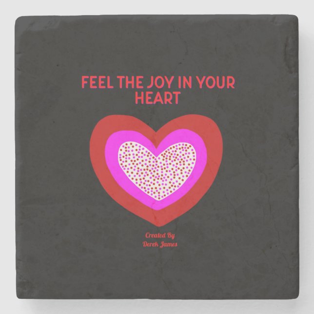 Joyful Heart Marble Coaster (Front)