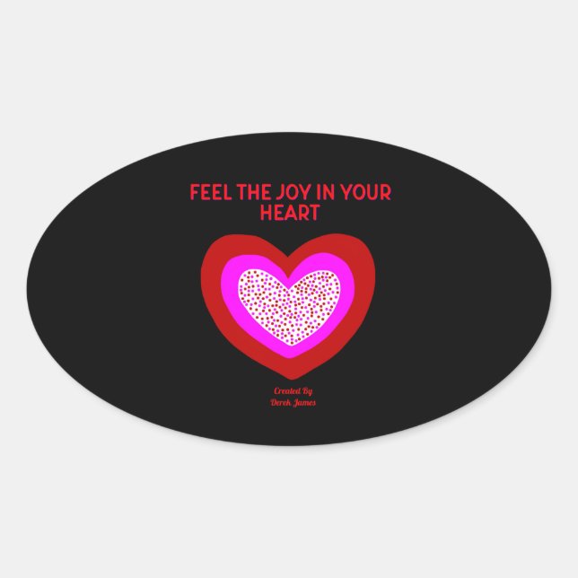Joyful Heart Oval Sticker (Front)