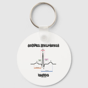 Joyful Heartbeat Inside ECG EKG Electrocardiogram Key Ring