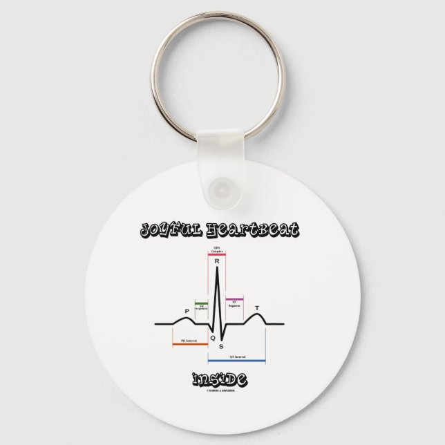 Joyful Heartbeat Inside ECG EKG Electrocardiogram Key Ring (Front)