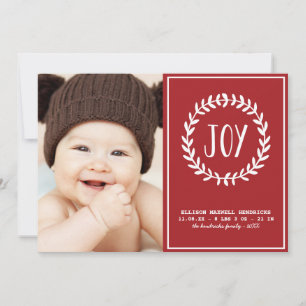 Joyful Hearts   Holiday Birth Announcement