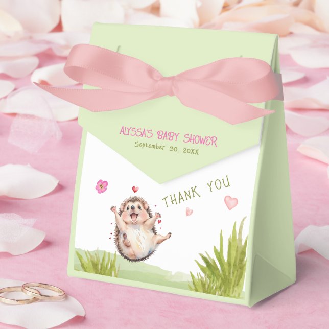 Joyful Hedgehog Garden Party Baby Shower Thank You Favour Box (Wedding)