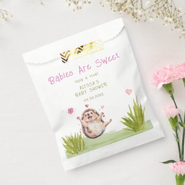 Joyful Hedgehog Garden Party Sweet Baby Shower Favour Bags (Sealed)